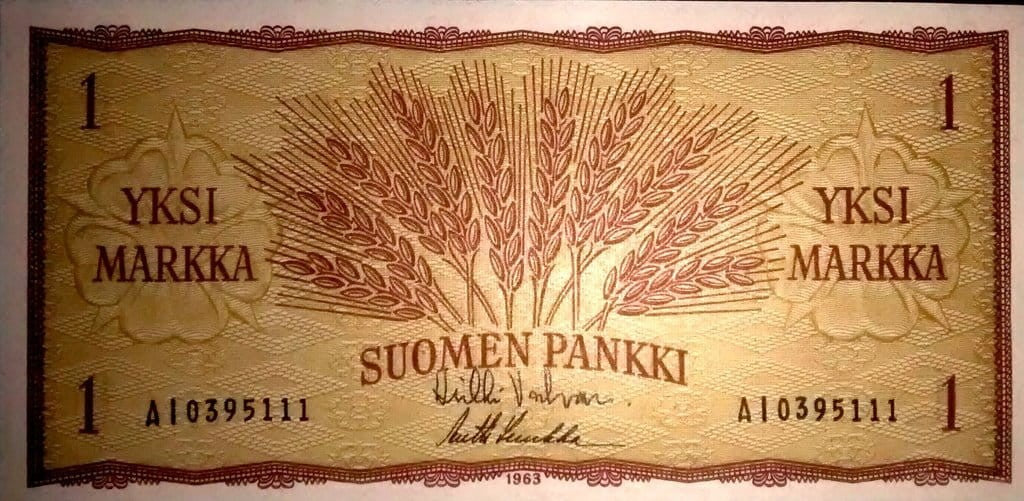 Finlandia 1 marka Kłosy 1963 P-98