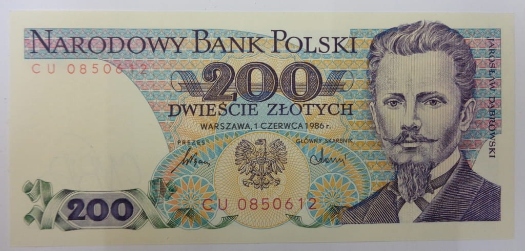 PRL 200 zł Jarosław Dąbrowski 1986 P-144c.1 CU