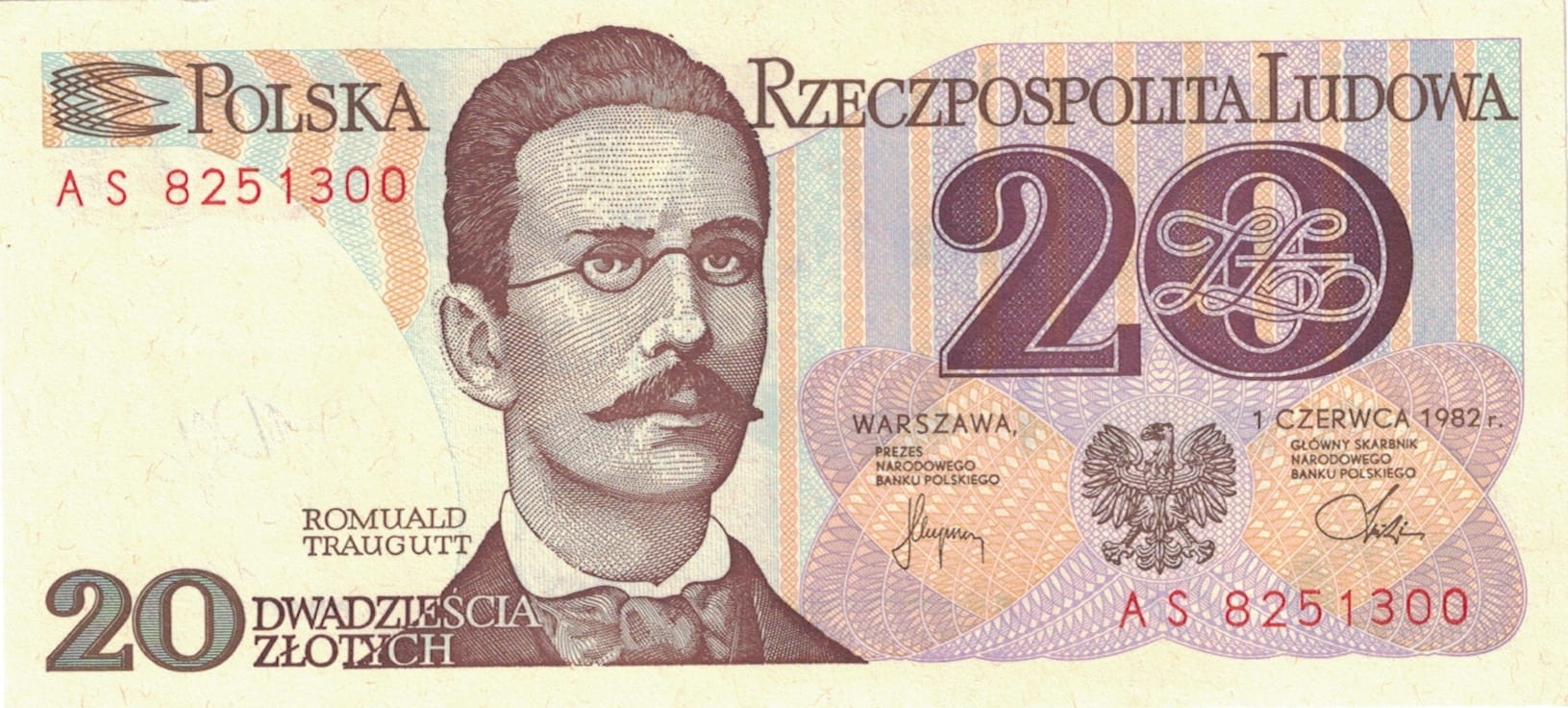 PRL 20 zł Romuald Traugutt 1982 seria AS P-149a