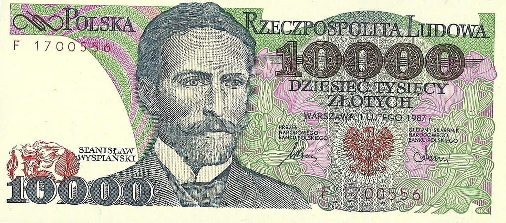 PRL 10 000 zł Stanisław Wyspiański 1987 P-151a F