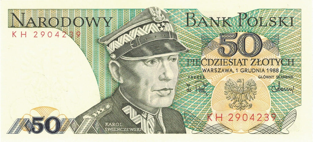 PRL 50 zł Karol Świerczewski 1988 seria KH P-142e