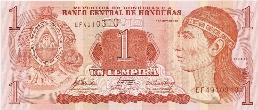 Honduras 1 lempira Ruiny 2010/12