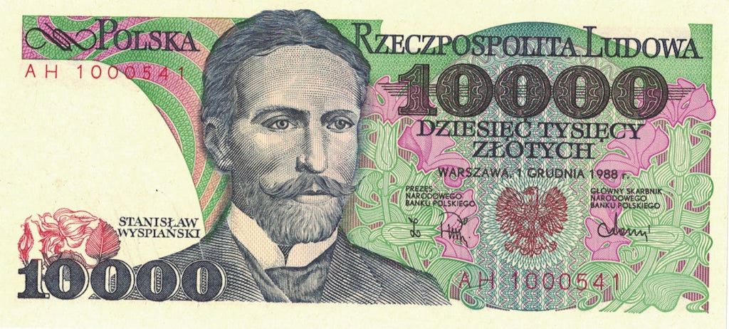 PRL 10 000 zł Stanisław Wyspiański 1988 P-151b AH