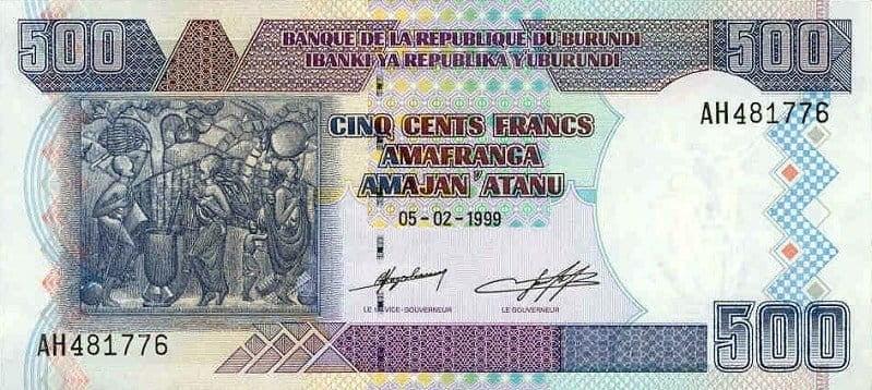 Burundi 500 franków Budynek 1999 P-38b