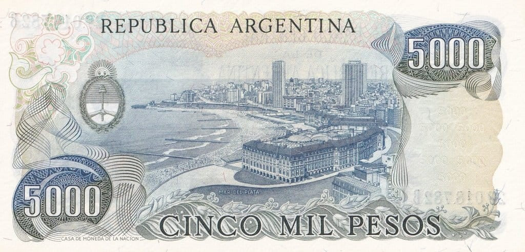 Argentyna 5000 peso Mar del Plata 1981+ P-305b