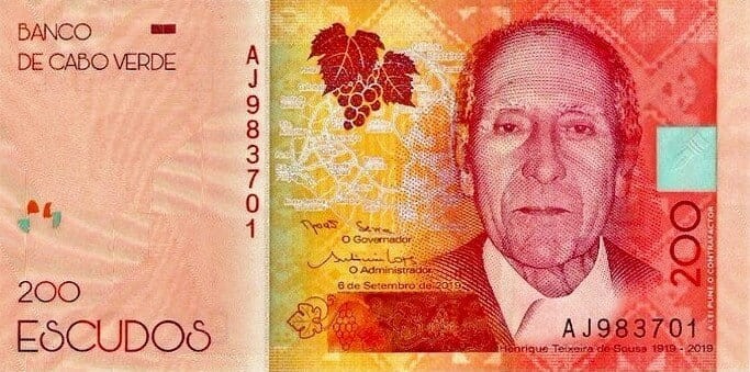 Cabo Verde 200 Escudos  H. T. de Sousa 2019 P-71b
