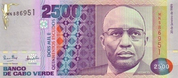 Cabo Verde 2500 Escudos Pałac 1989 P-61