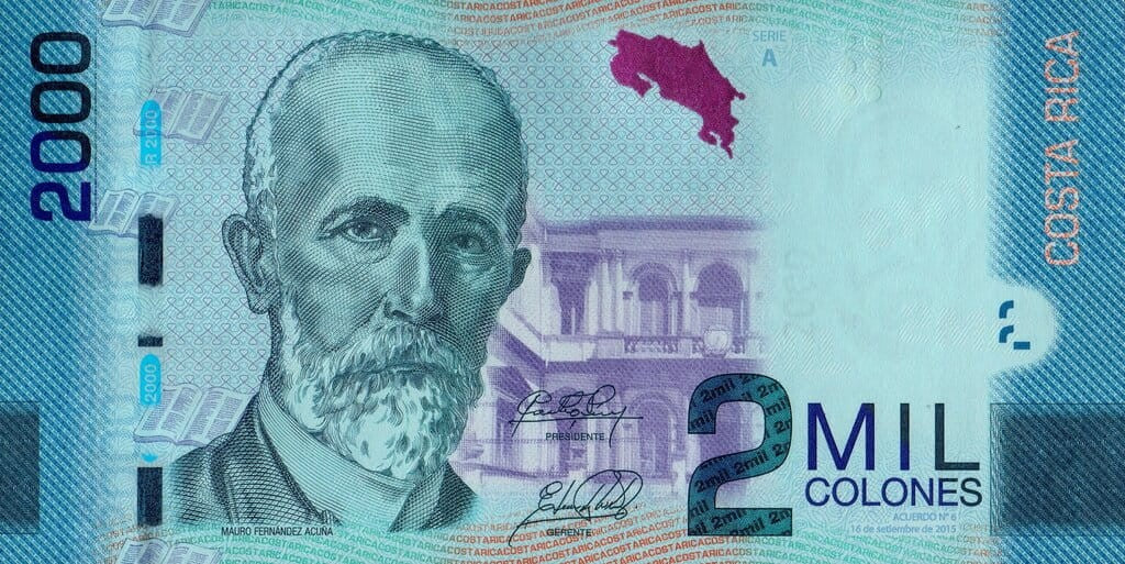 Kostaryka 2000 colones Rekin 2015 P-275c