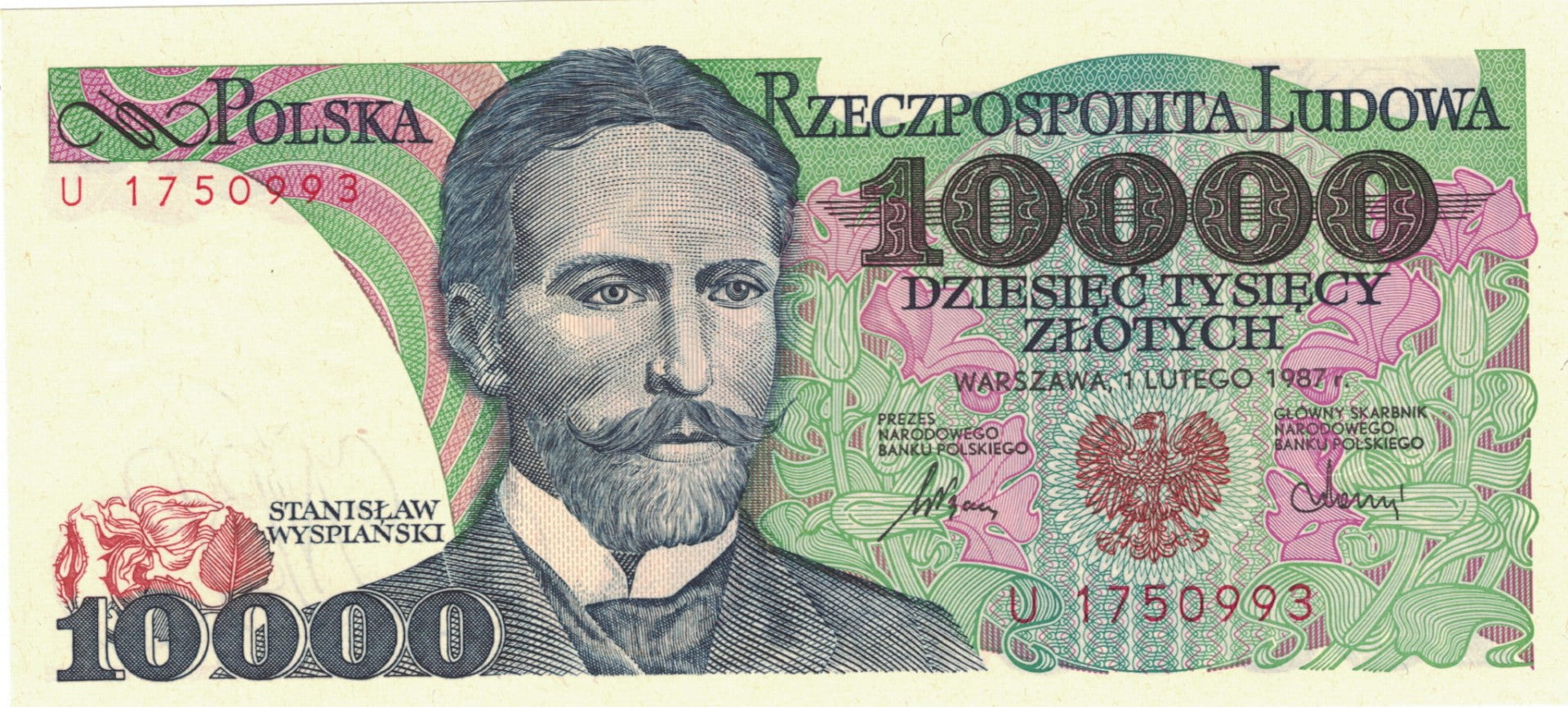 PRL 10 000 zł Stanisław Wyspiański 1987 P-151a U