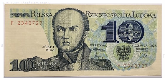 PRL 10 zł Józef Bem 1982 P-148a F