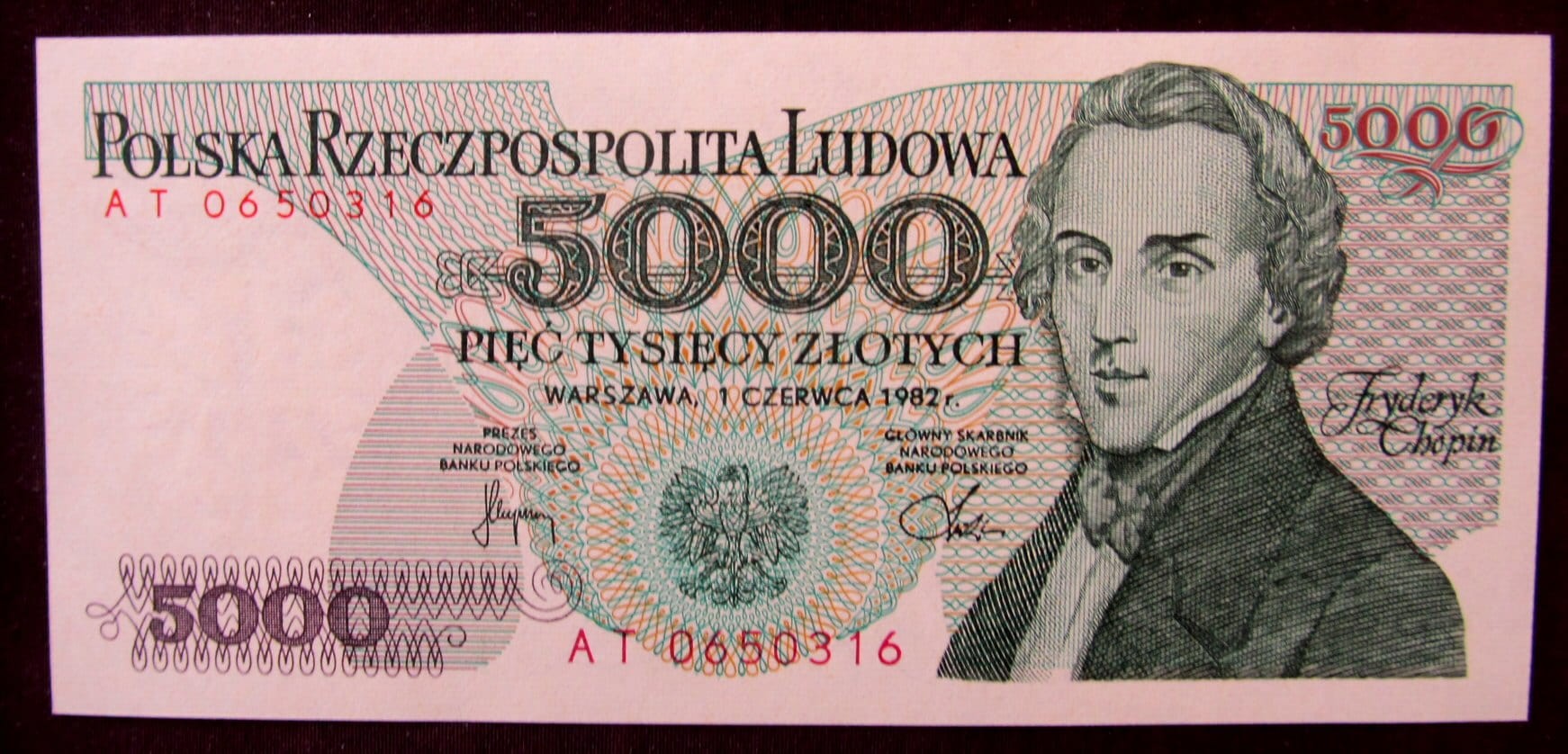 PRL 5000 zł Fryderyk Chopin 1982 P-150a AT