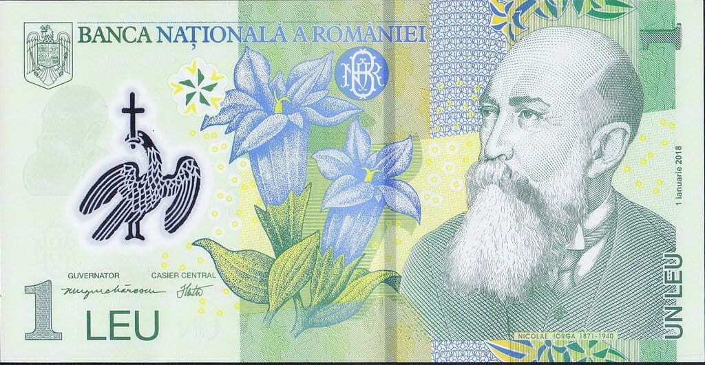 Rumunia 1 leu Nicolas Iorga 2023 P-117o
