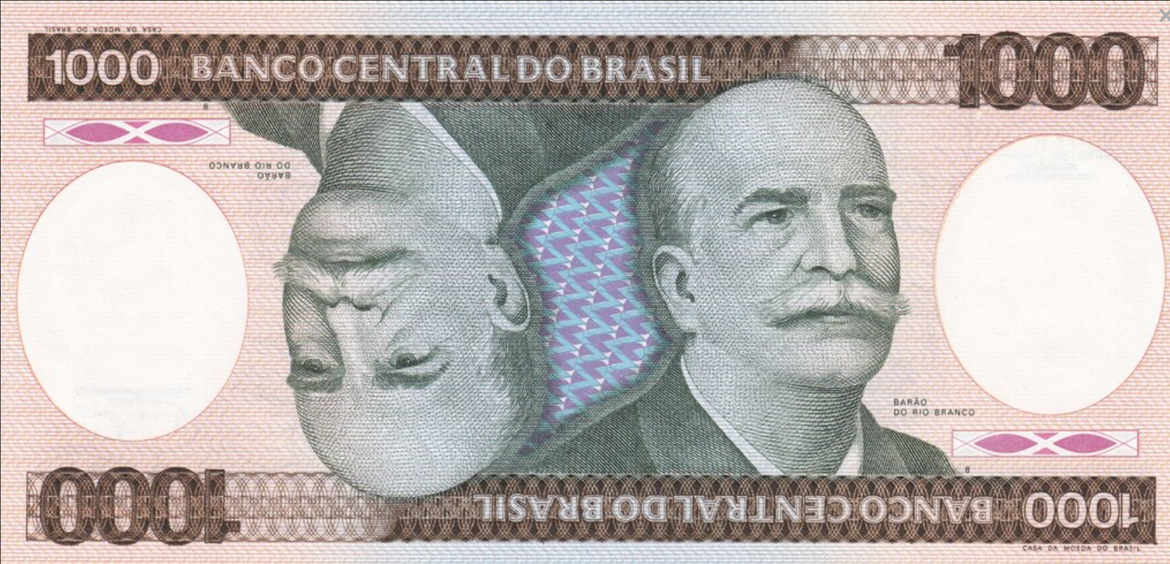 Brazylia 1000 cruzados  B. do Rio Branco 1986 P-201d