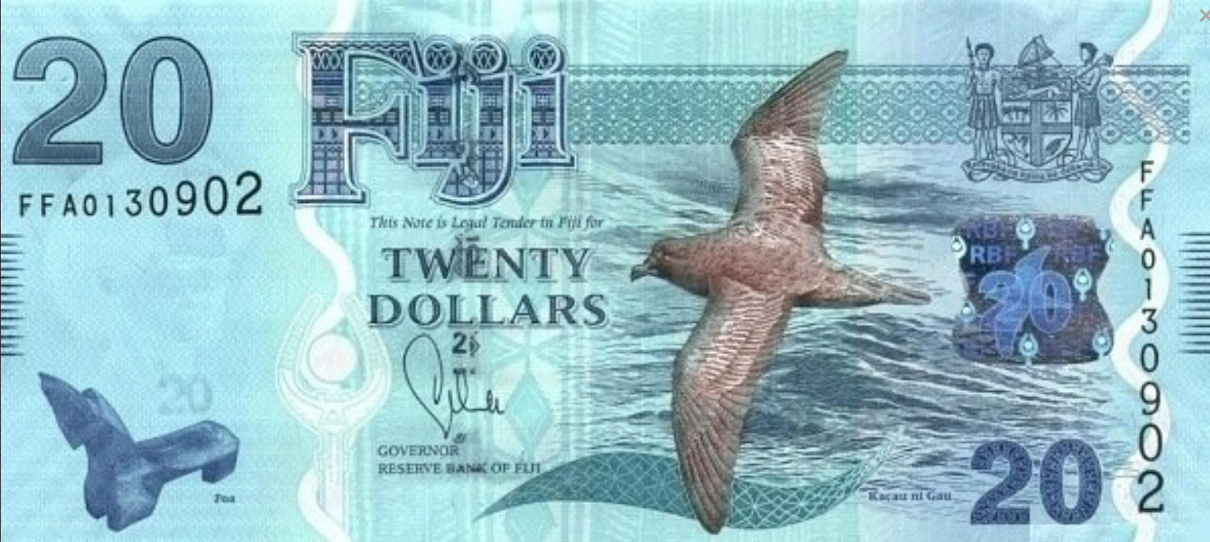 Fidżi 20 $ Ptak 2012 P-117