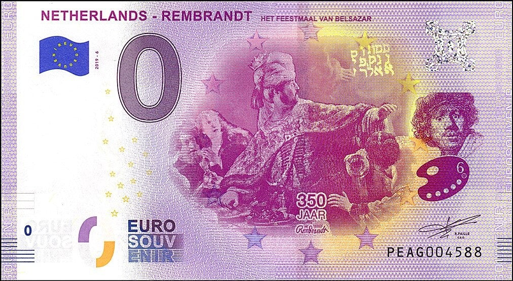 UE 0 euro Netherlands Rembrandt 2019.6