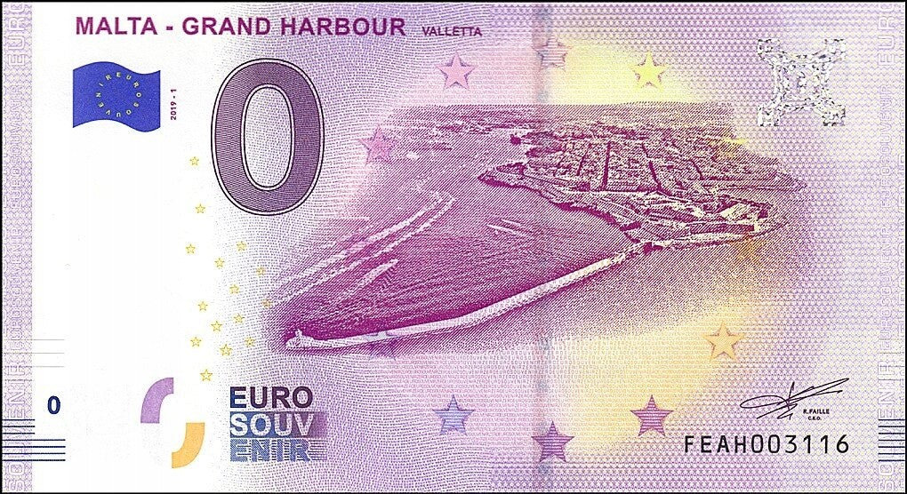 UE 0 euro Malta - Grand Harbour Valetta 2019.1